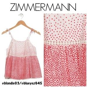 Zimmermann kids girls dot flounce blouse 8